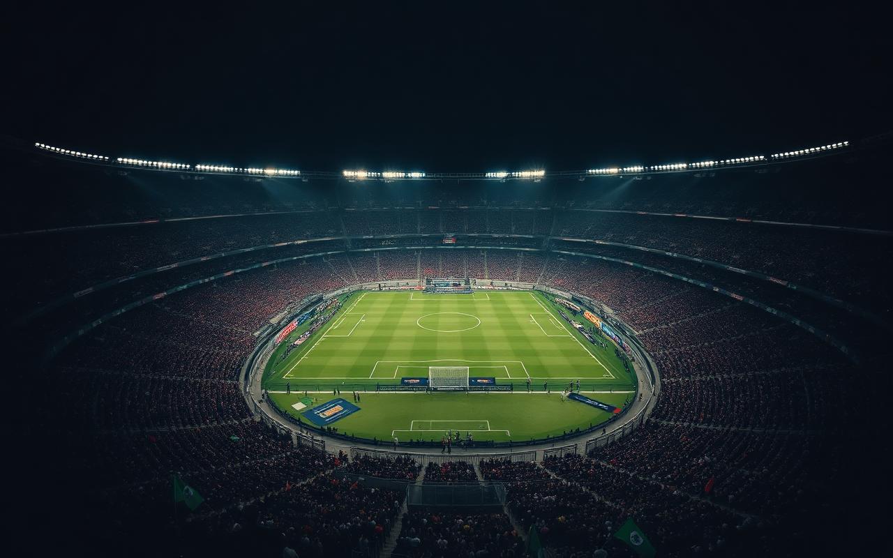 El estadio lleno, vista desde la prensa